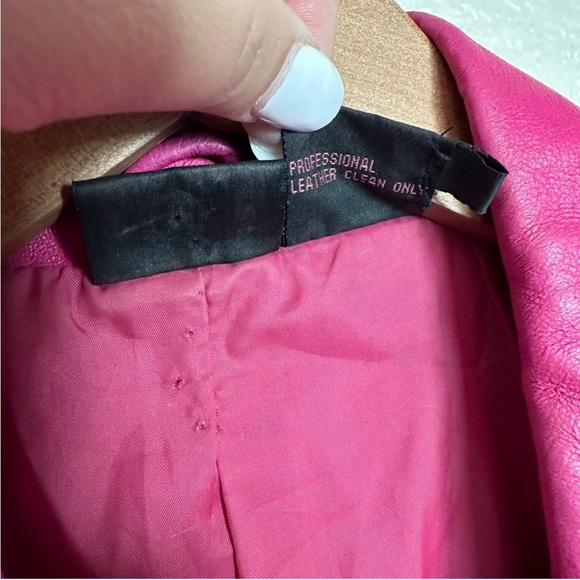 🩷Hot Pink Fuchsia Leather Blazer - Picture 10 of 15